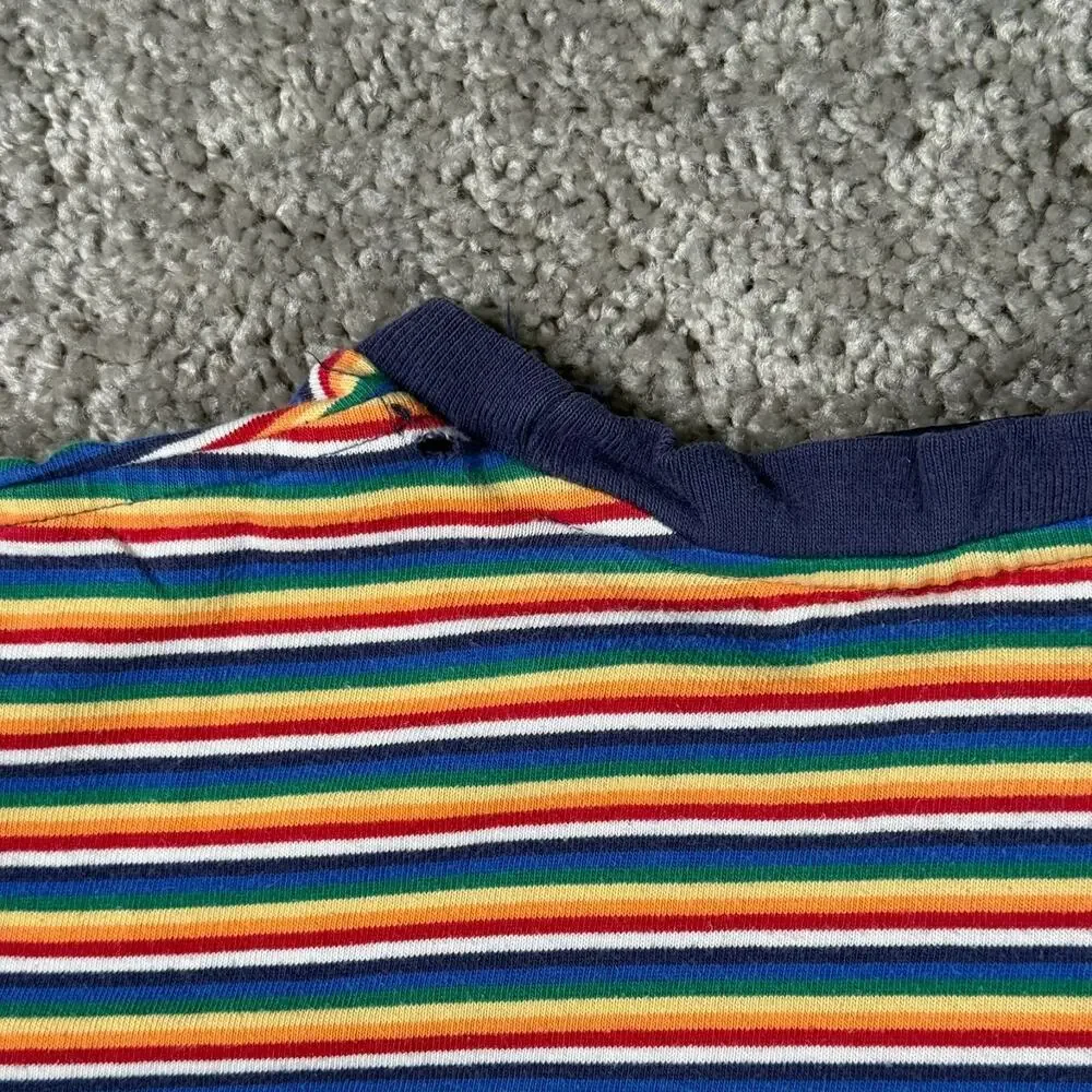 VTG Polo Ralph Lauren Rainbow T-Shirt 90s Made in USA Pride Adult‎ XS